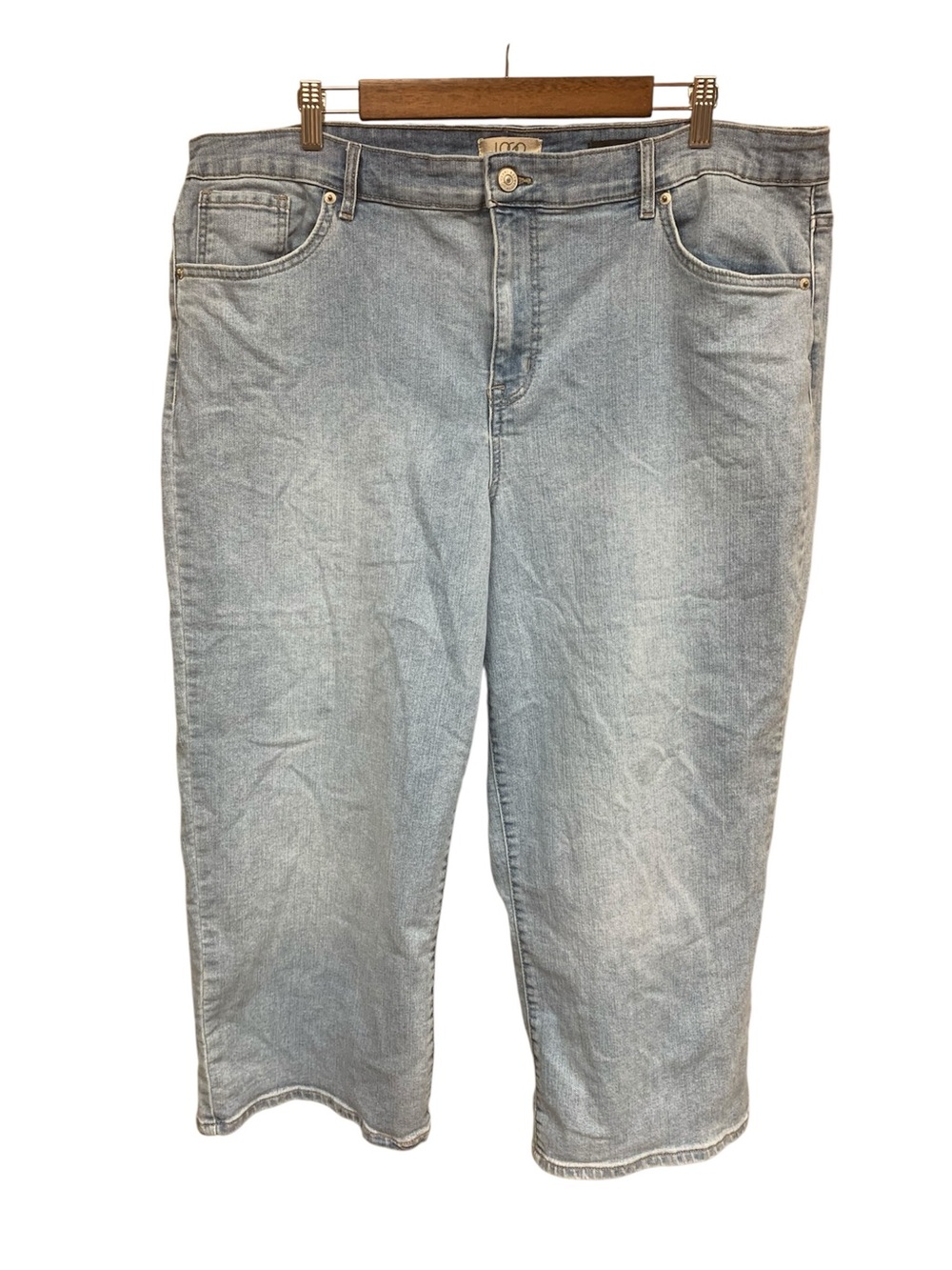 LOGO by Lori Goldstein Light Blue Cropped Straight Jeans 22W